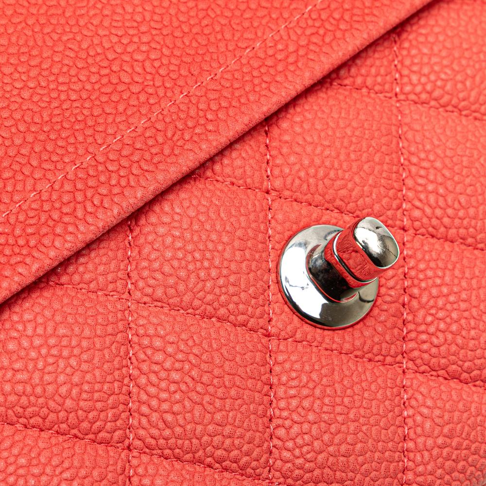 Chanel B Chanel Pink Strawberry Caviar Leather Leather Medium Classic Caviar Double Flap France