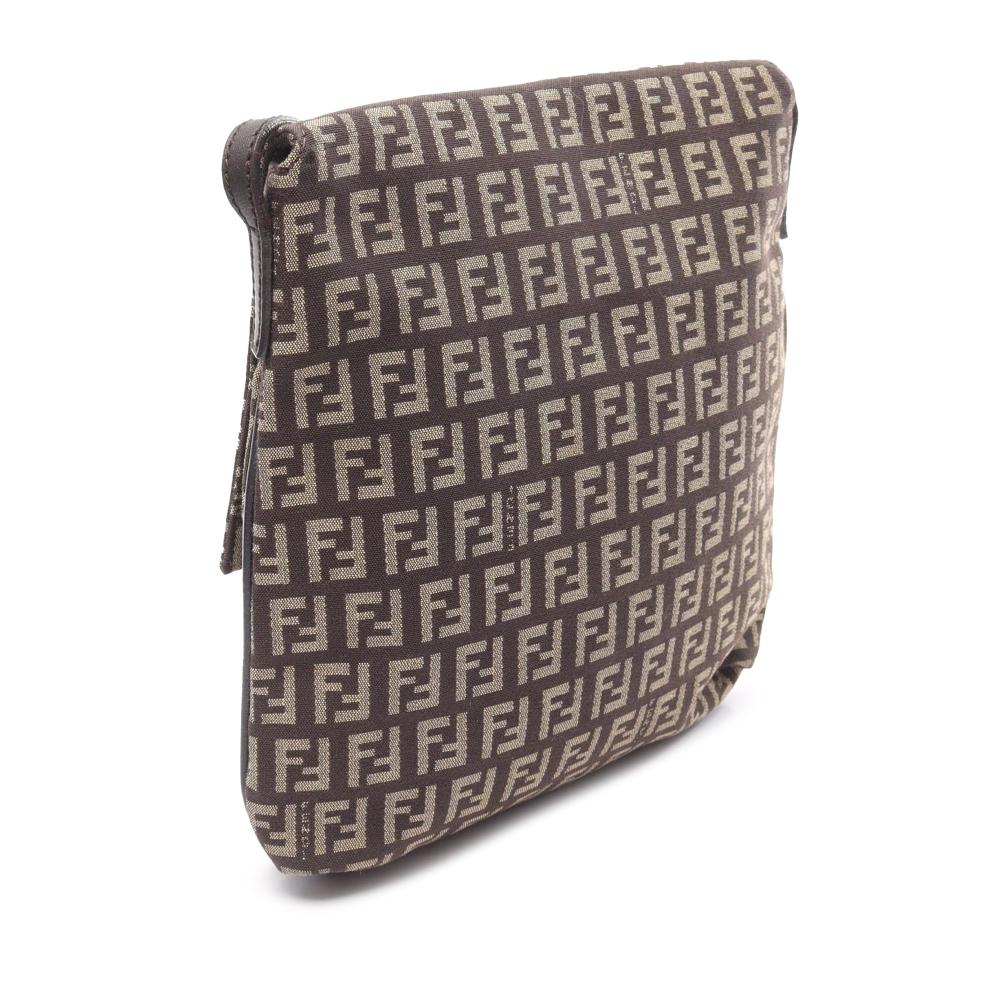 Fendi B Fendi Brown Dark Brown Canvas Fabric Zucchino Crossbody Italy