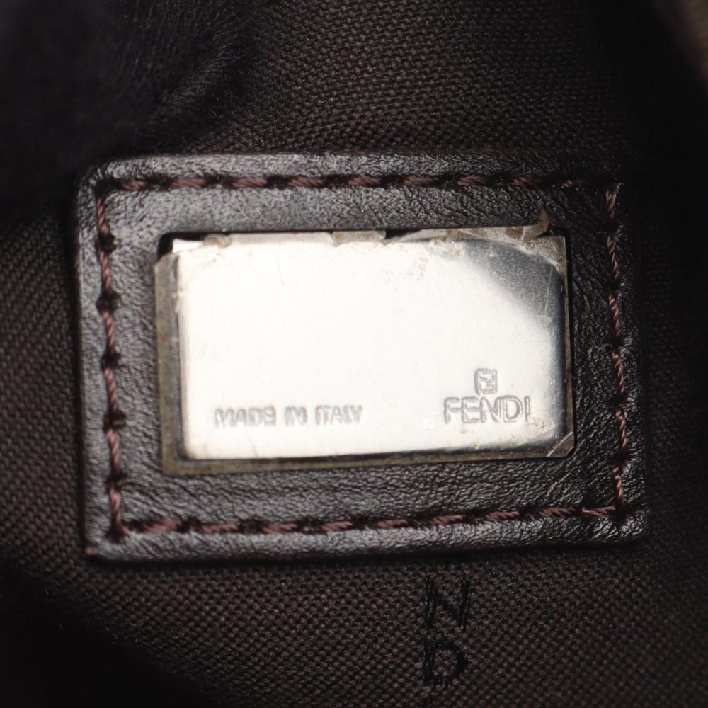 Fendi B Fendi Brown Dark Brown Canvas Fabric Zucchino Crossbody Italy