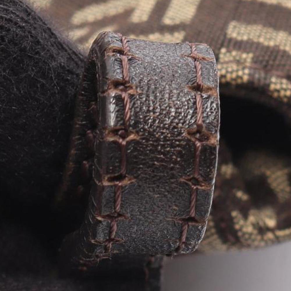 Fendi B Fendi Brown Dark Brown Canvas Fabric Zucchino Crossbody Italy