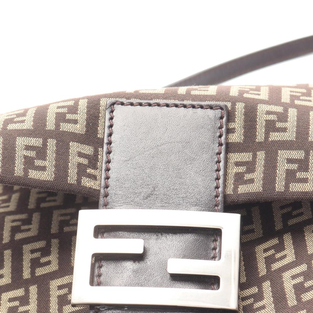 Fendi B Fendi Brown Dark Brown Canvas Fabric Zucchino Crossbody Italy