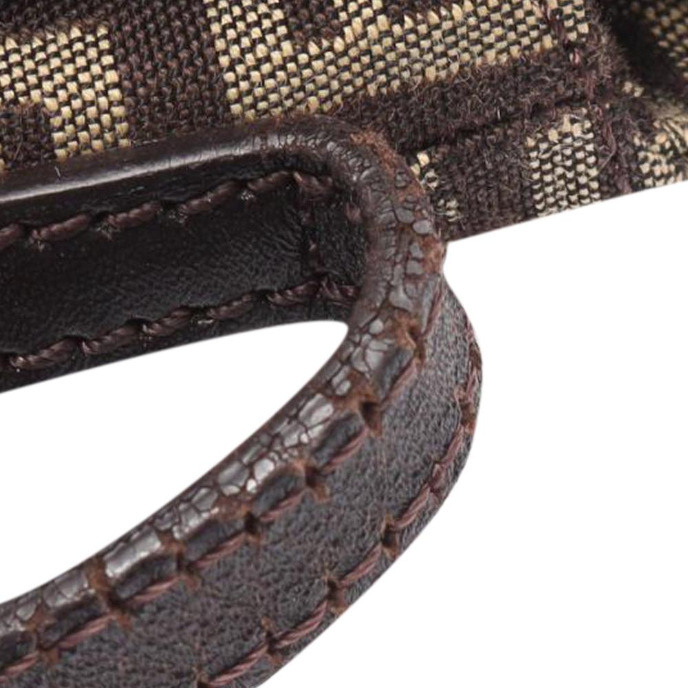 Fendi B Fendi Brown Dark Brown Canvas Fabric Zucchino Crossbody Italy