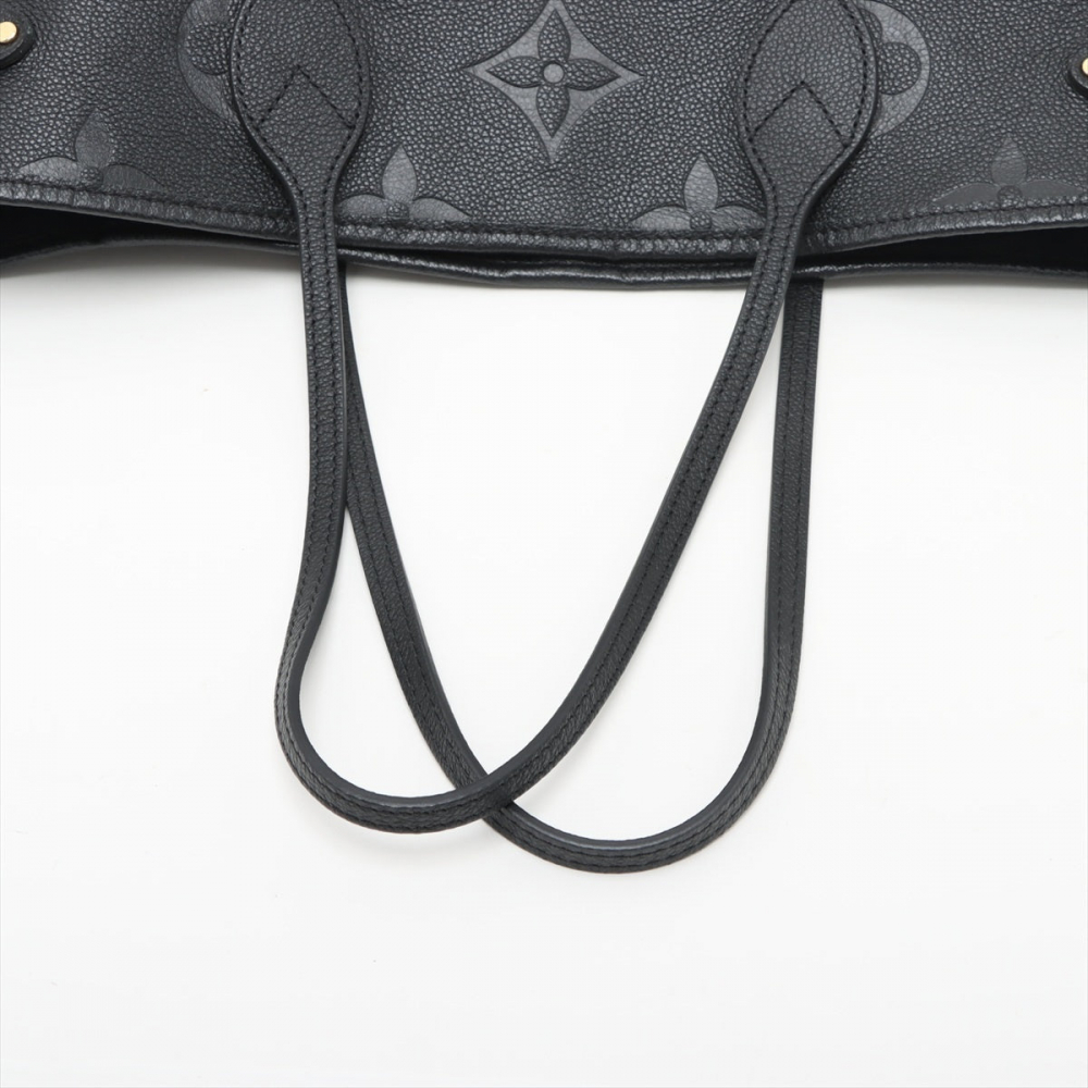 Louis Vuitton Neverfull Leather Empreinte Shopper Shoulder Bag Black