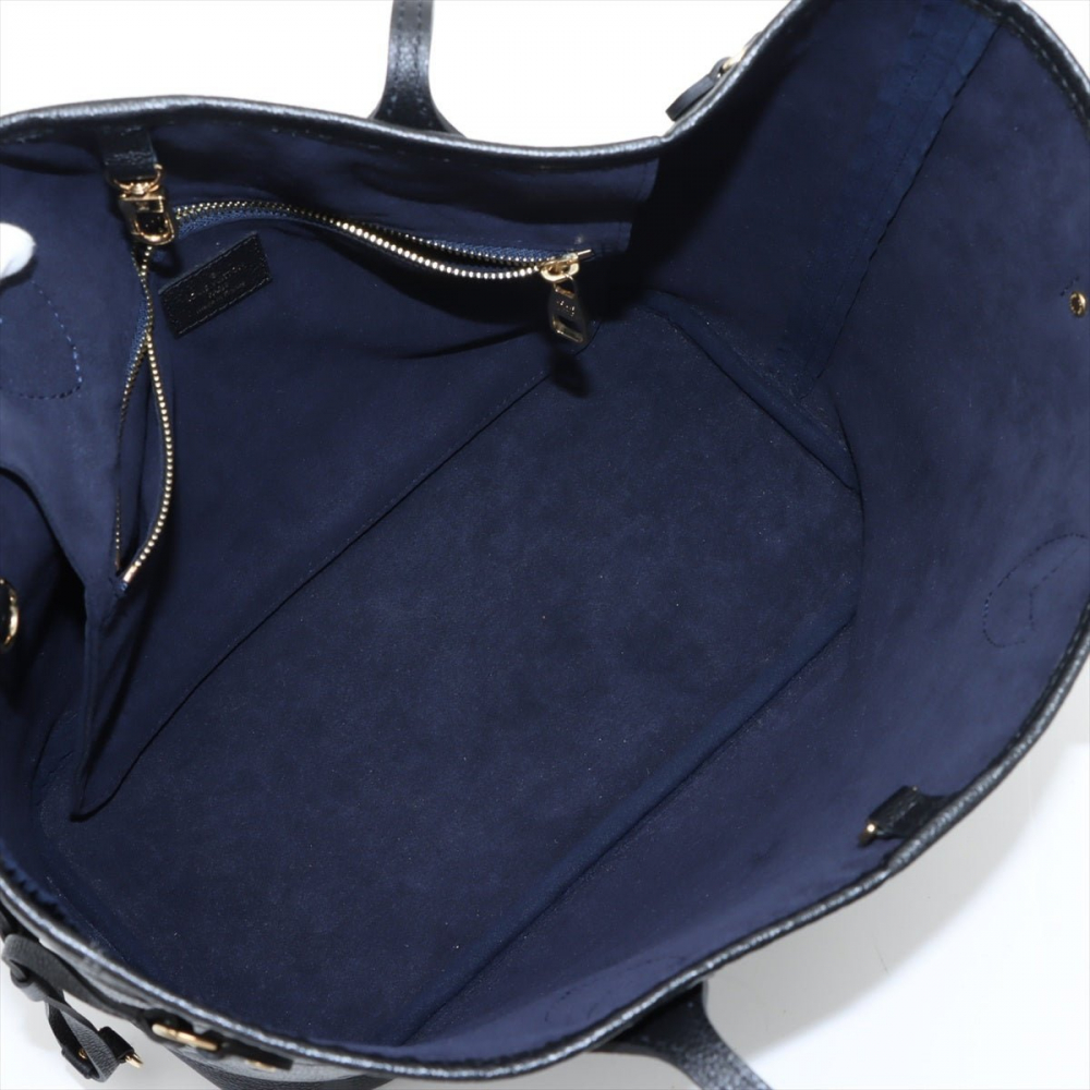 Louis Vuitton Neverfull Leather Empreinte Shopper Shoulder Bag Black