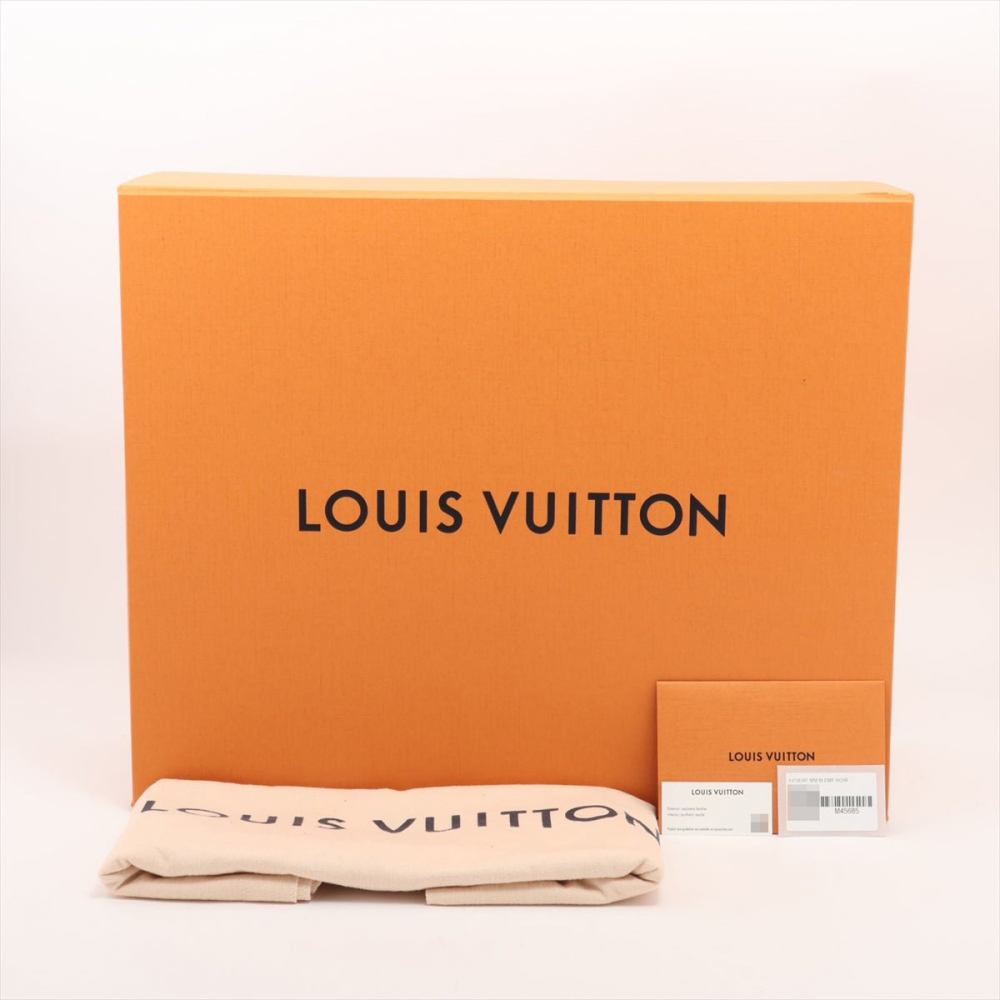 Louis Vuitton Neverfull Leather Empreinte Shopper Shoulder Bag Black