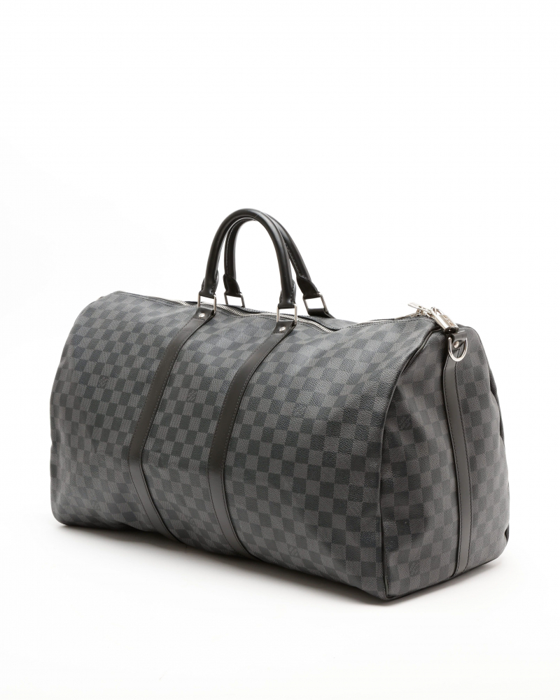 Louis Vuitton Damier Graphite Keepall Bandouliére 55 Weekend Bag