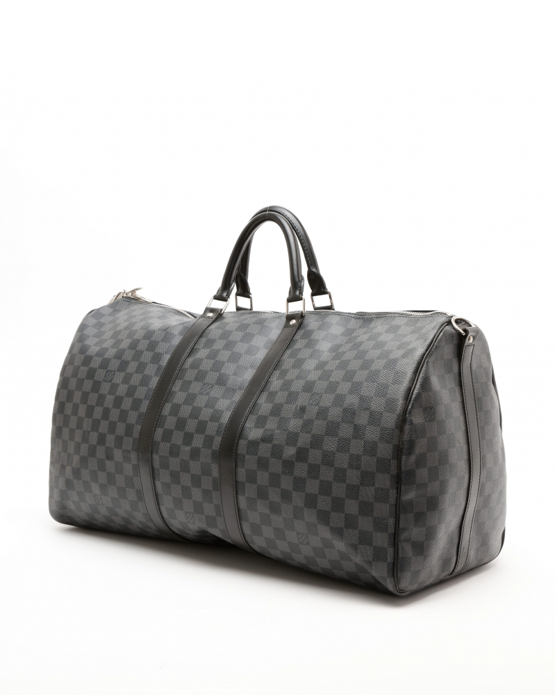 Louis Vuitton Damier Graphite Keepall Bandouliére 55 Weekend Bag