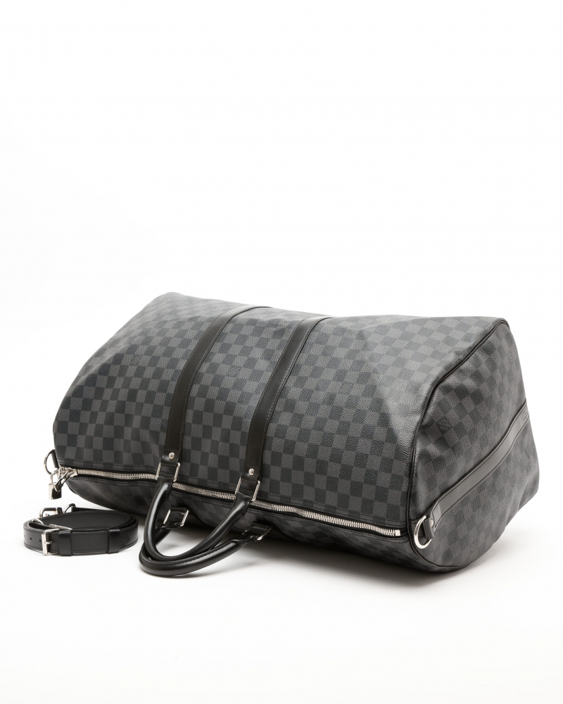 Louis Vuitton Damier Graphite Keepall Bandouliére 55 Weekend Bag