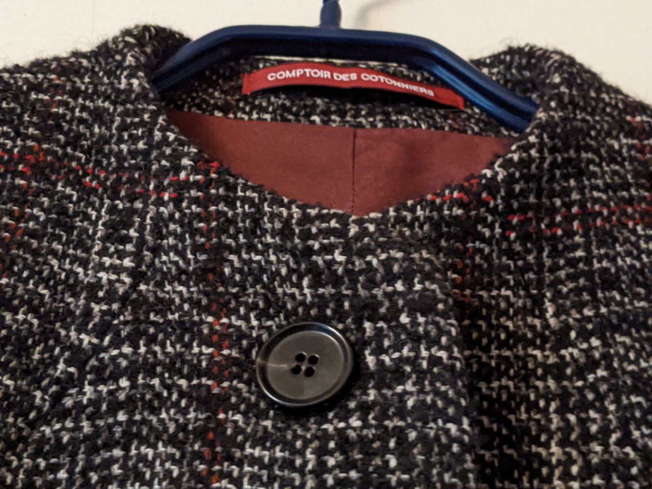 Comptoir Des Cotonniers Manteau en gros tweed 36