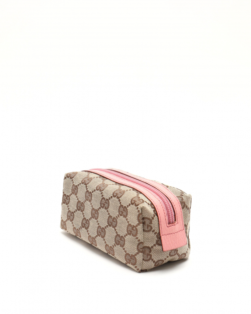Gucci Canvas and Leather Pouch
