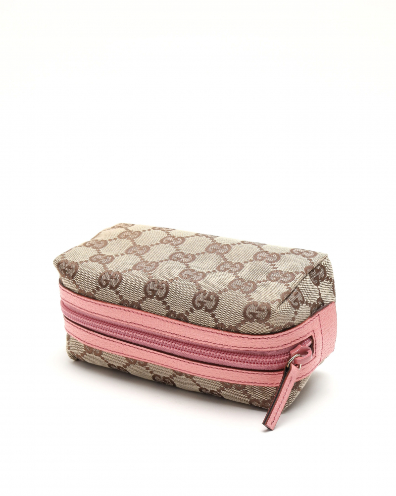 Gucci Canvas and Leather Pouch