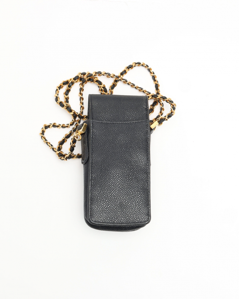 Chanel CC Caviar Phone Holder