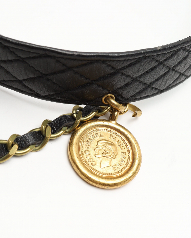 Chanel Coco Mark Leather Belt, size 75