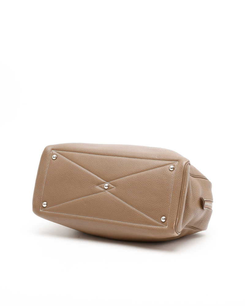 Hermès Etoupe Clemence Victoria 35 Weekend Bag