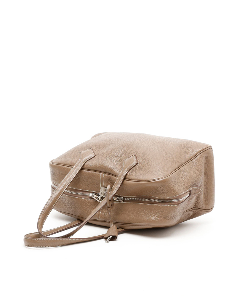 Hermès Etoupe Clemence Victoria 35 Weekend Bag