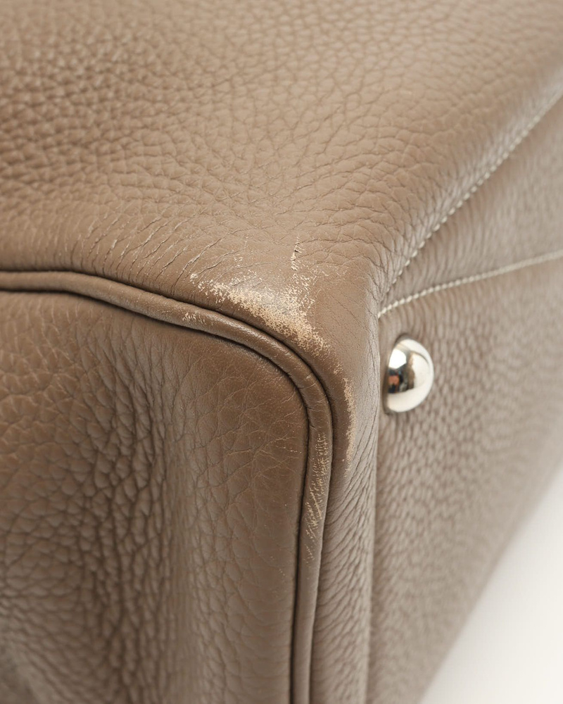 Hermès Etoupe Clemence Victoria 35 Weekend Bag