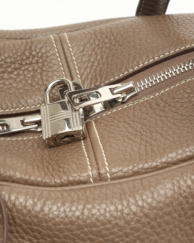 Hermès Etoupe Clemence Victoria 35 Weekend Bag