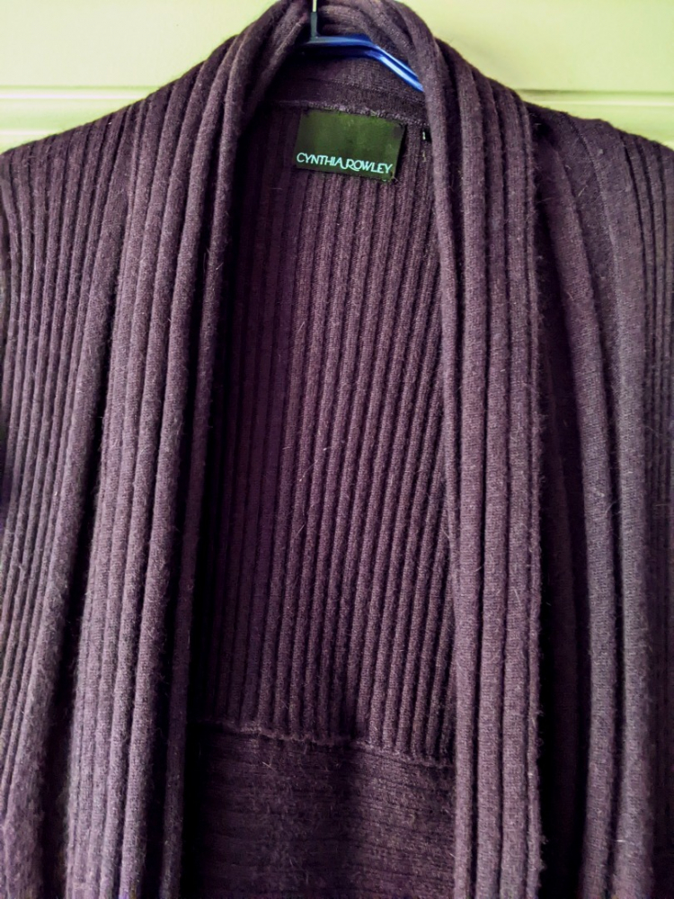 Cynthia Rowley Cardigan violet 100% cachemire S-M