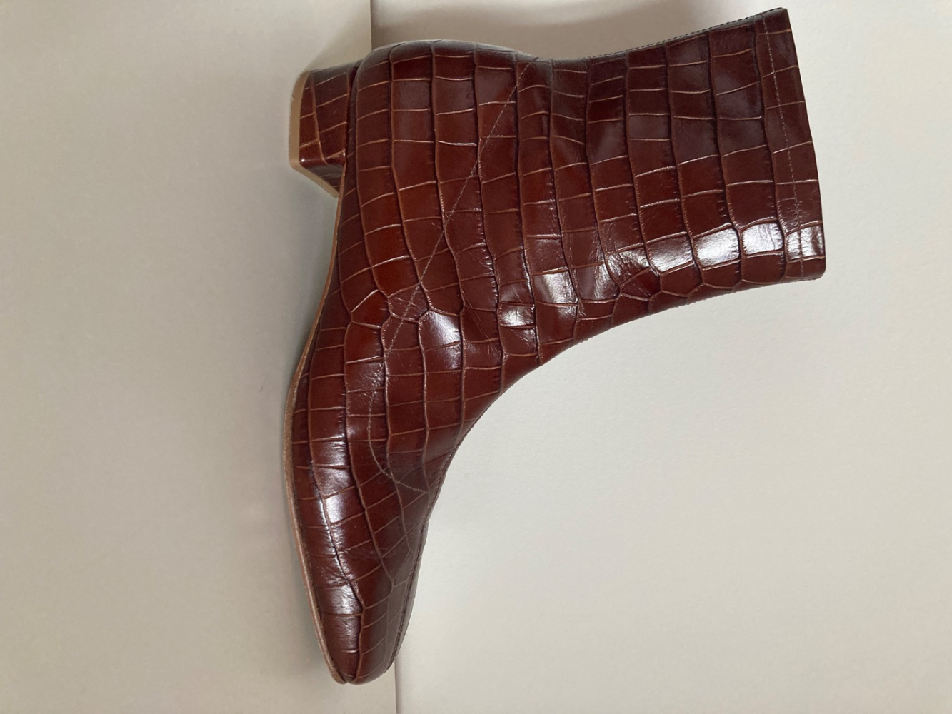 By Far Este Croc-Effect Leather Ankle Boots