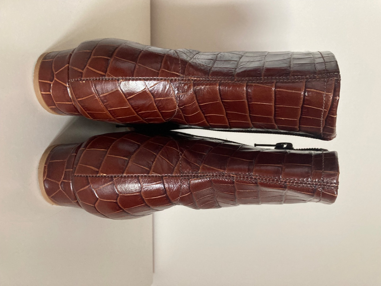 By Far Este Croc-Effect Leather Ankle Boots