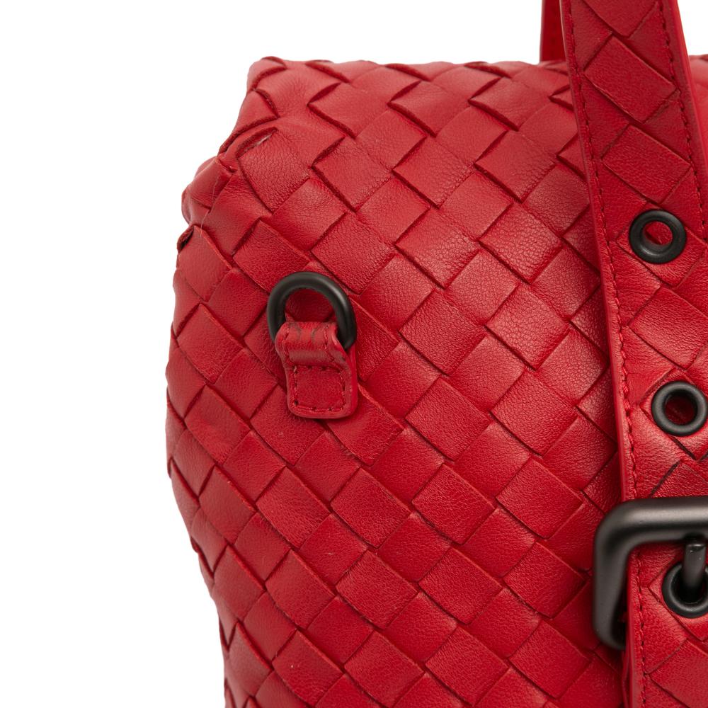 Bottega Veneta AB Bottega Veneta Red Nappa Leather Leather Nappa Intrecciato Flap Satchel Italy