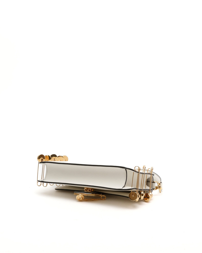 Fendi Vitello Seta Fendace Brooch Baguette Bag