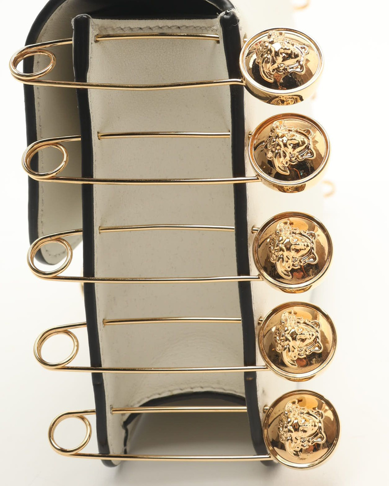 Fendi Vitello Seta Fendace Brooch Baguette Bag