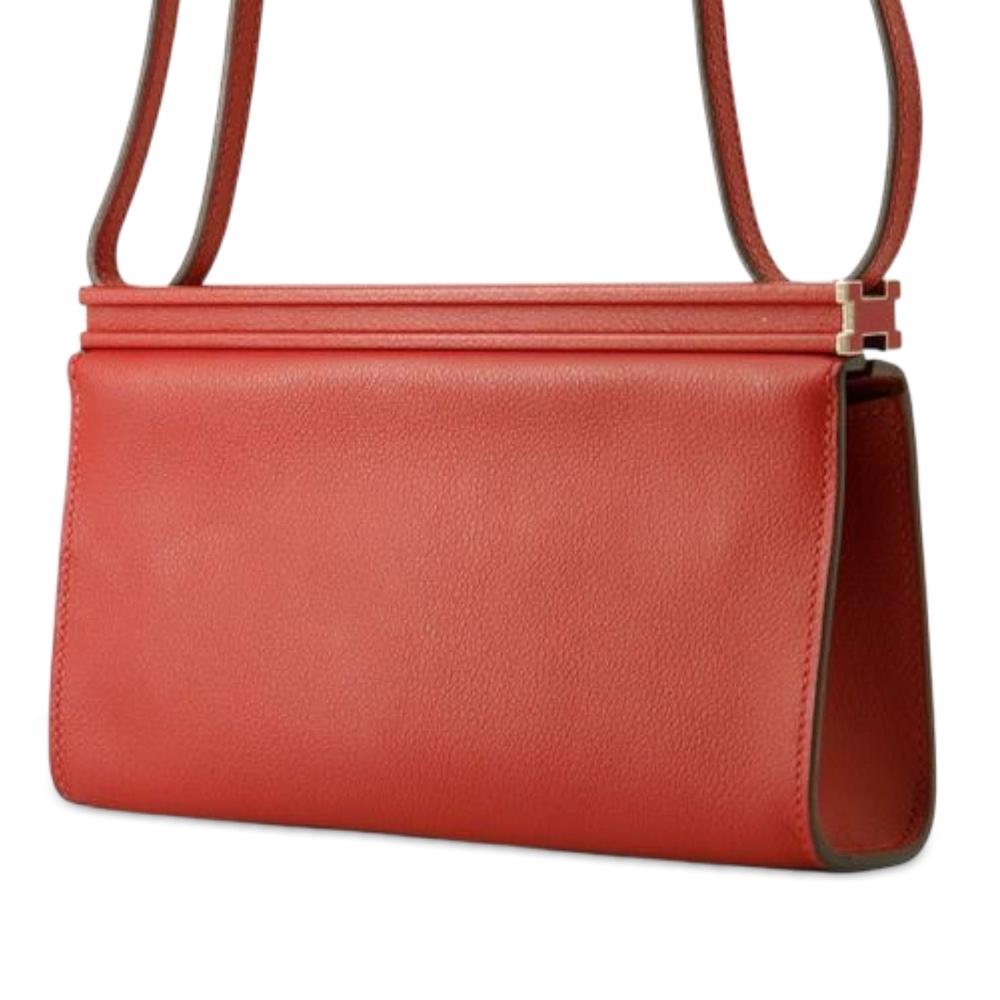 Hermès AB Hermès Red Calf Leather Evergrain Clic H 21 France