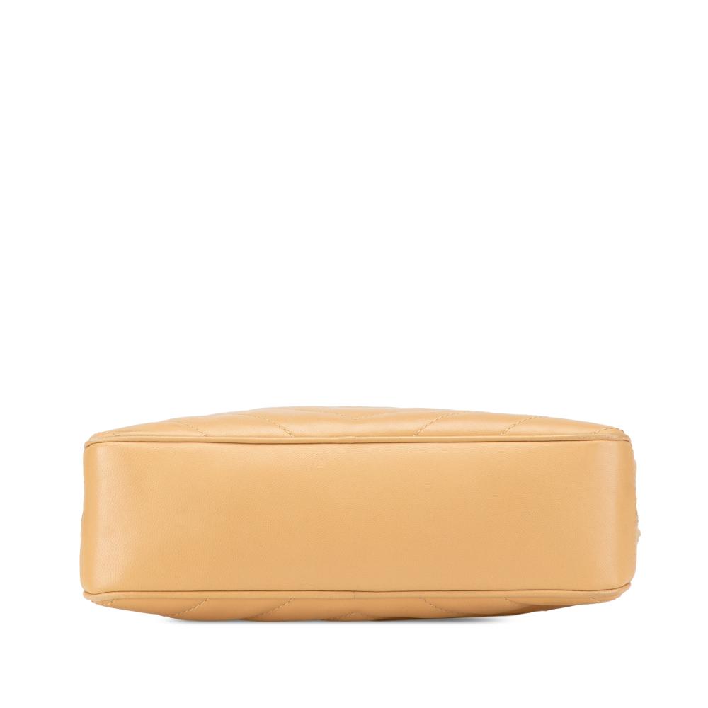 Chanel B Chanel Brown Beige Lambskin Leather Leather CC Chevron Quilted Lambskin Chain Shoulder Bag Italy