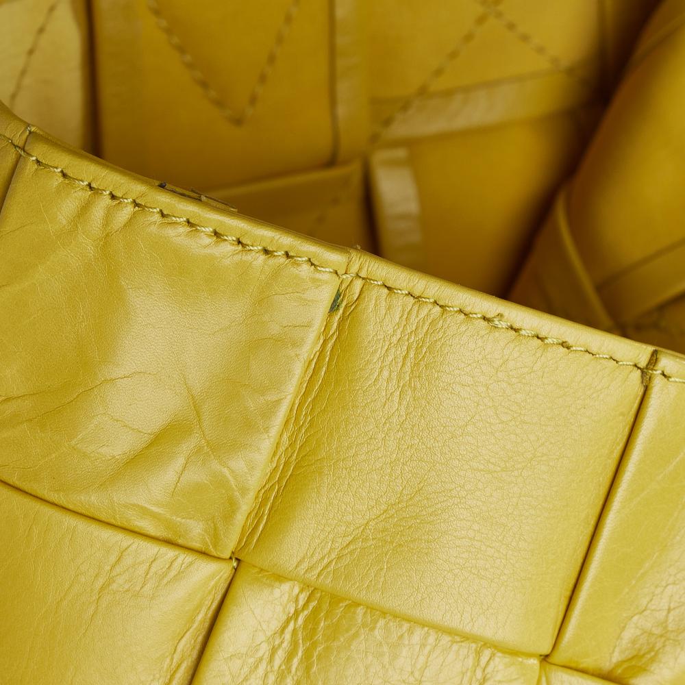 Bottega Veneta B Bottega Veneta Yellow Nappa Leather Leather Nappa Maxi Intrecciato Cassette Tote Italy