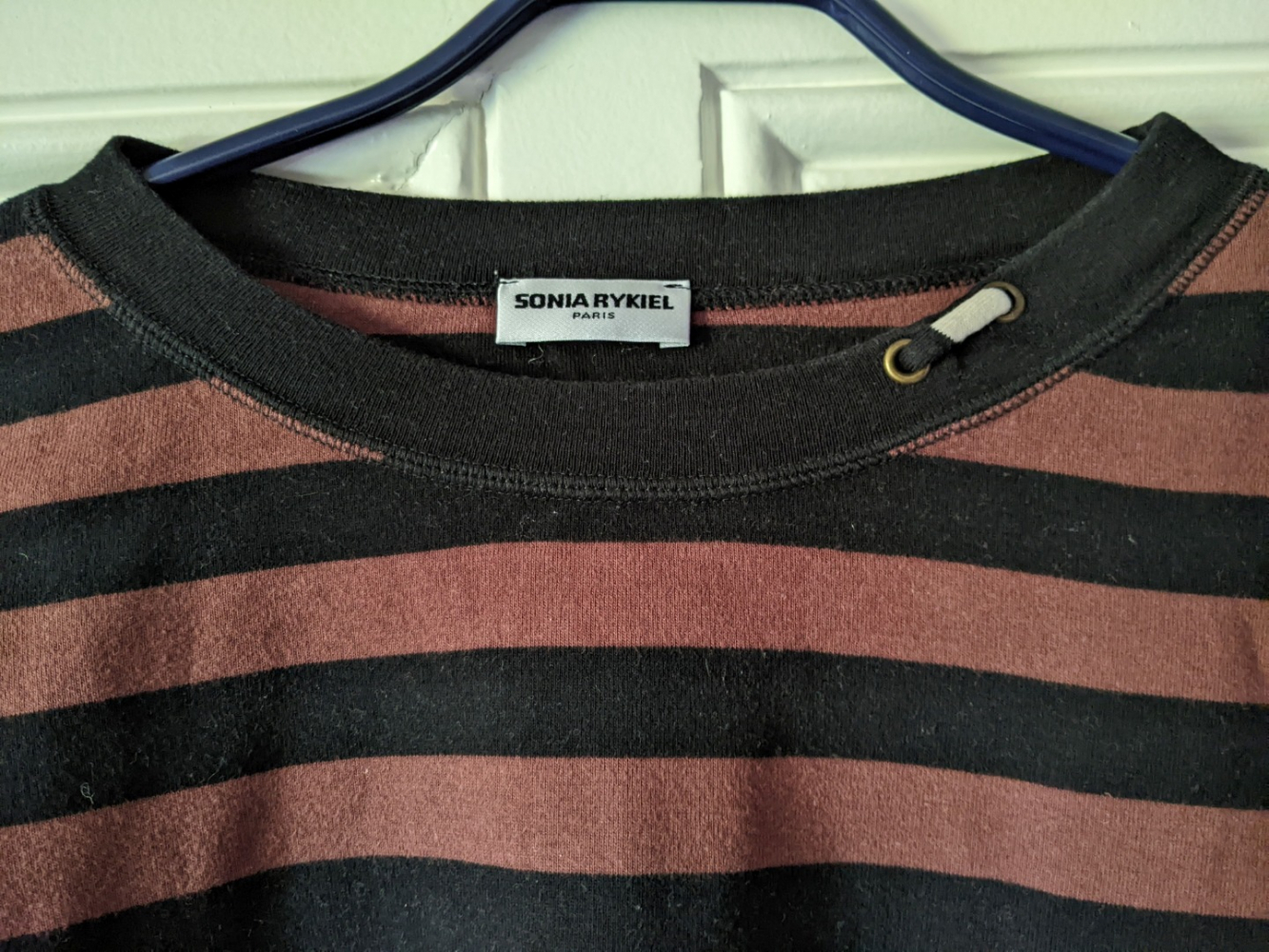 Sonia Rykiel Pull-sweat rayé noir-brun S