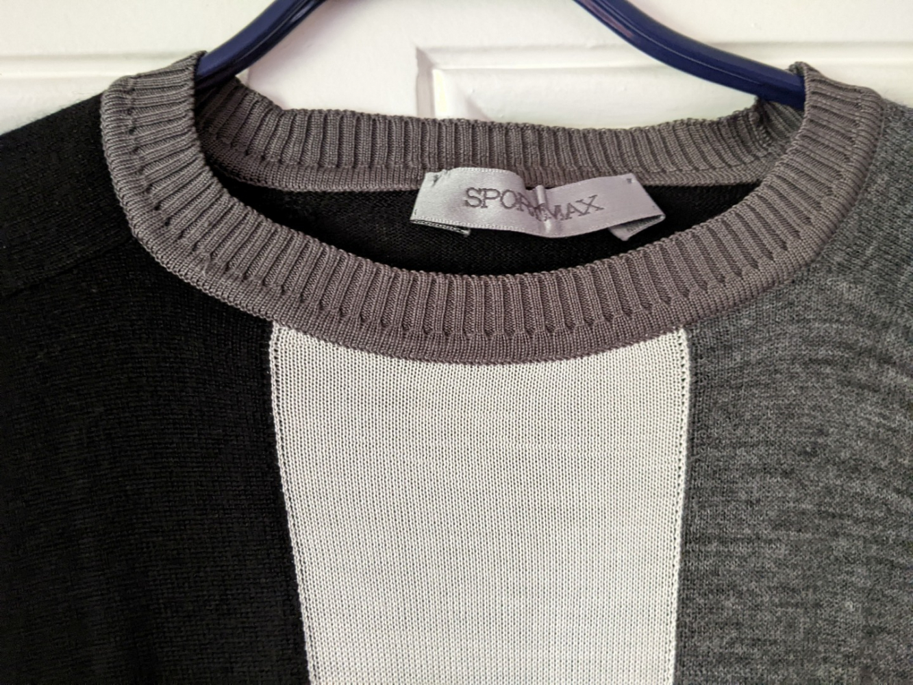 Max Mara Patchwork-Pullover Wolle/Seide M