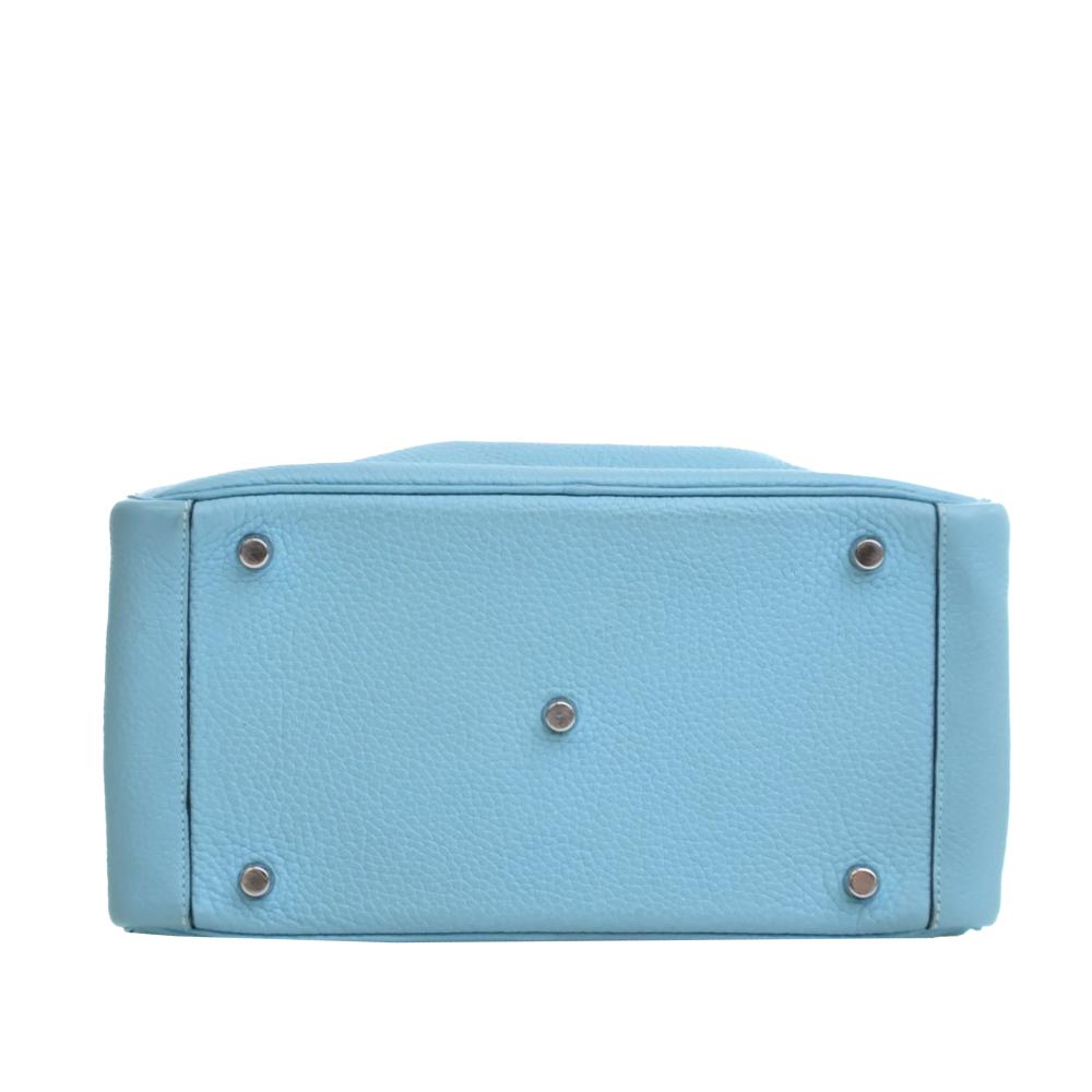 Hermès AB Hermès Blue Light Blue Calf Leather Clemence Lindy 30 France