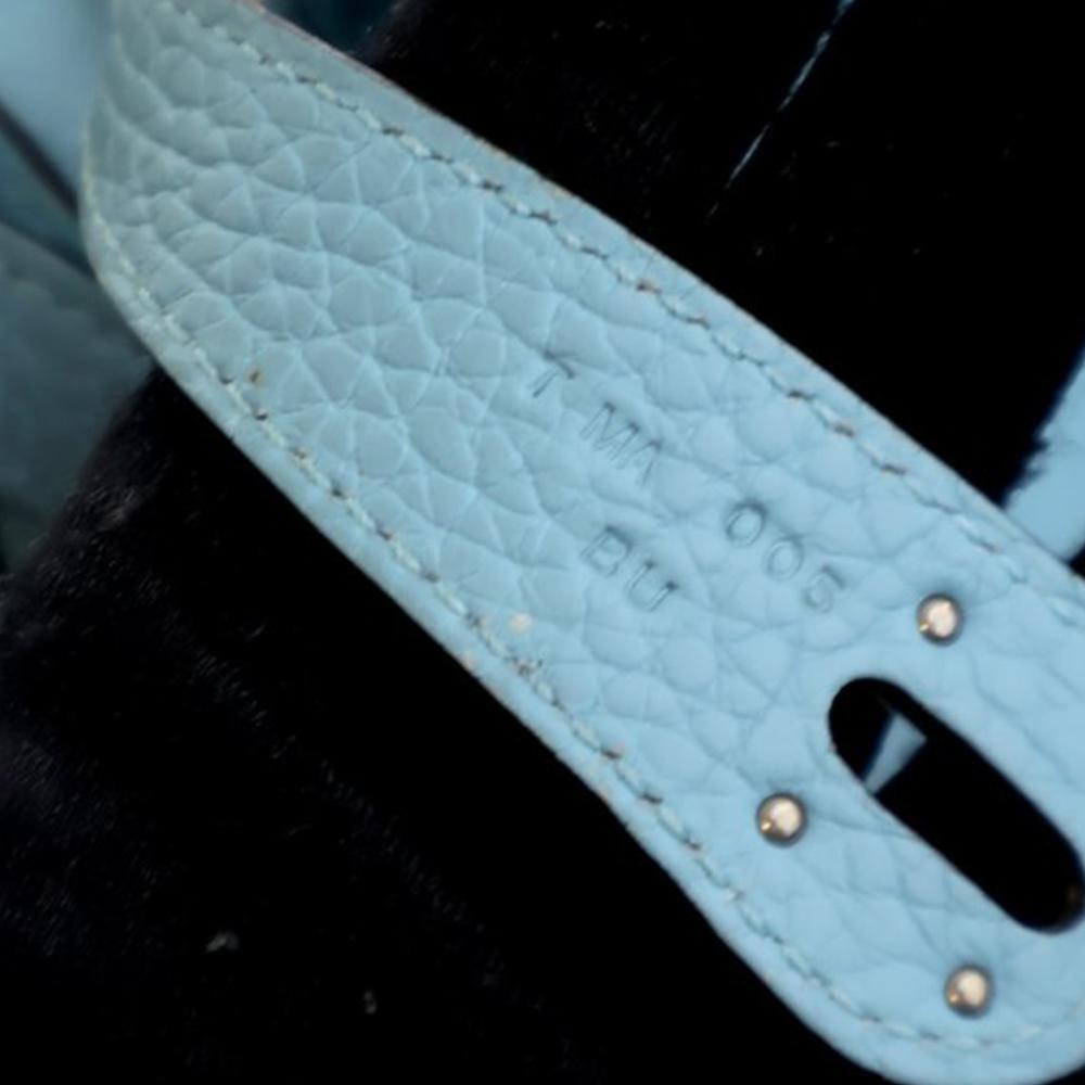 Hermès AB Hermès Blue Light Blue Calf Leather Clemence Lindy 30 France
