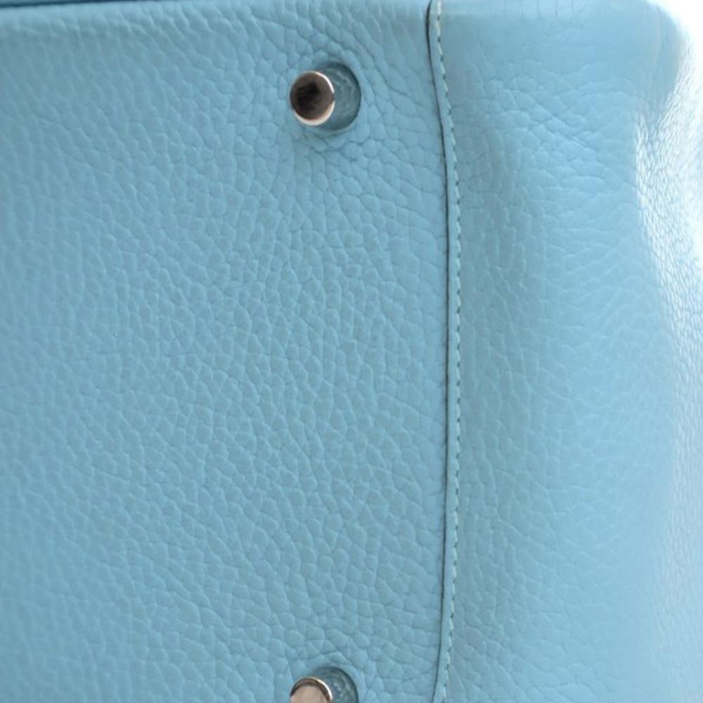 Hermès AB Hermès Blue Light Blue Calf Leather Clemence Lindy 30 France