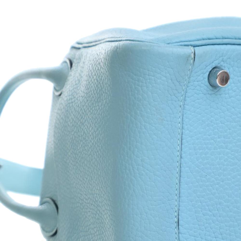 Hermès AB Hermès Blue Light Blue Calf Leather Clemence Lindy 30 France