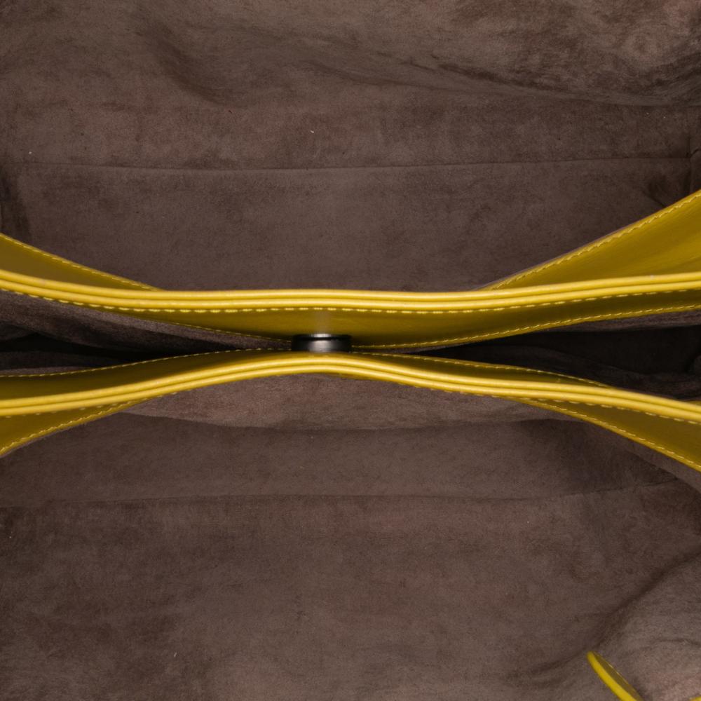 Bottega Veneta B Bottega Veneta Yellow Mustard Nappa Leather Leather Medium Nappa Intrecciato Roma Tote Italy