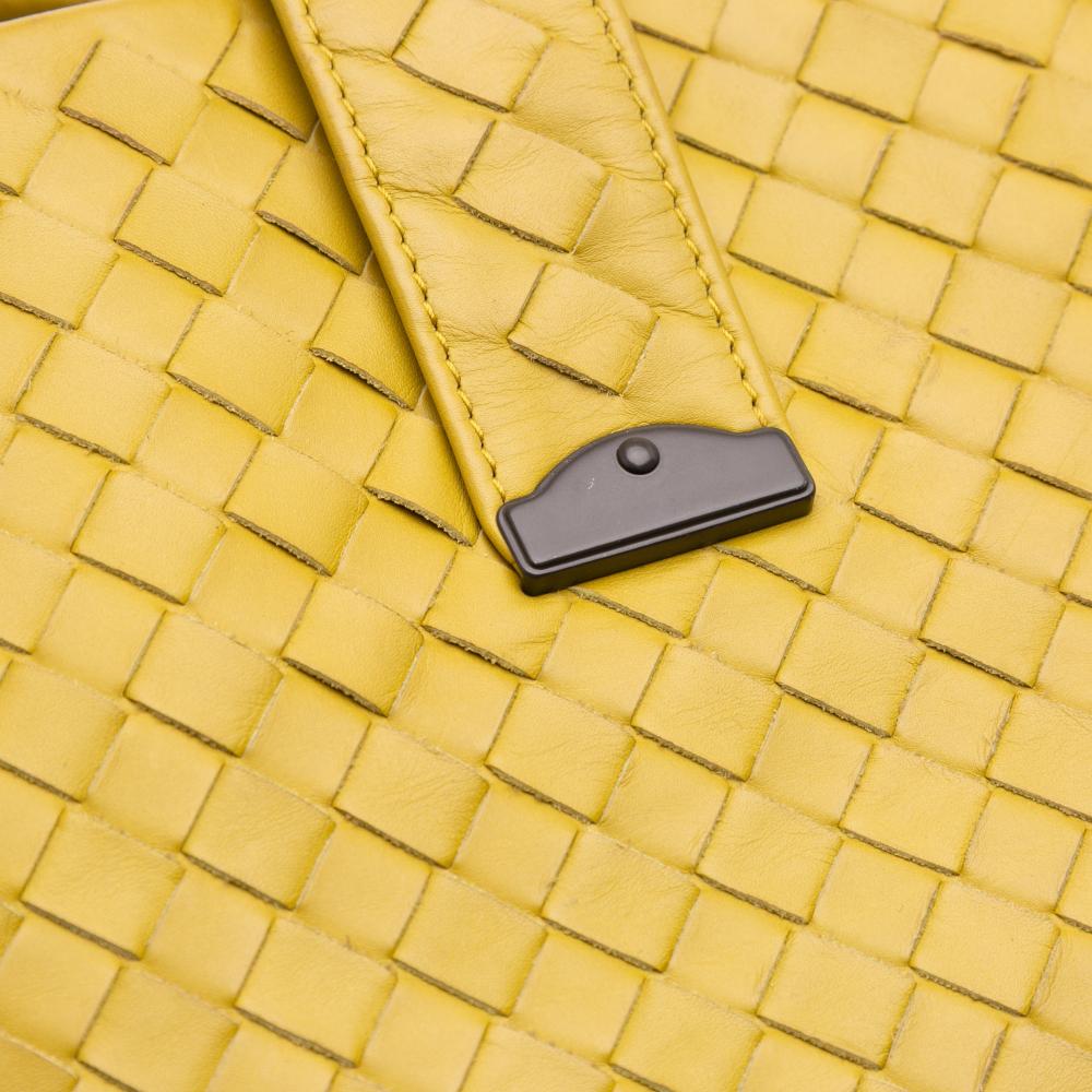 Bottega Veneta B Bottega Veneta Yellow Mustard Nappa Leather Leather Medium Nappa Intrecciato Roma Tote Italy