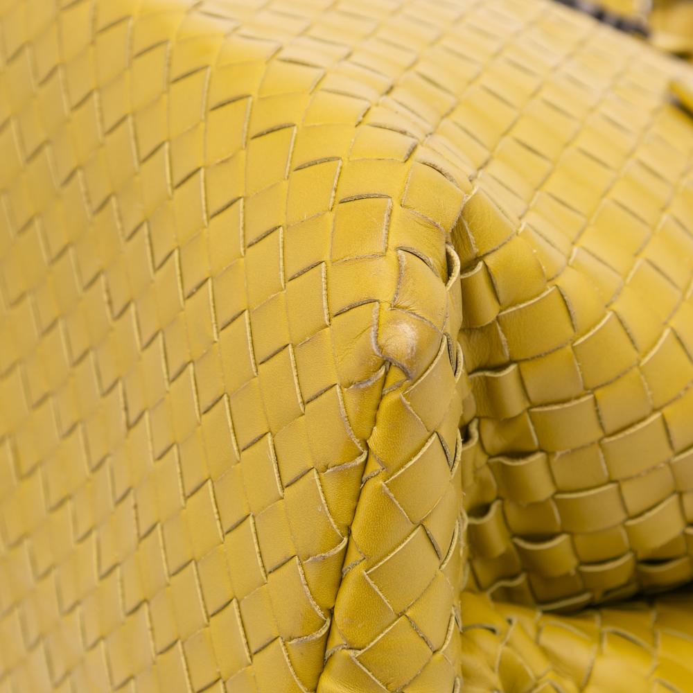 Bottega Veneta B Bottega Veneta Yellow Mustard Nappa Leather Leather Medium Nappa Intrecciato Roma Tote Italy