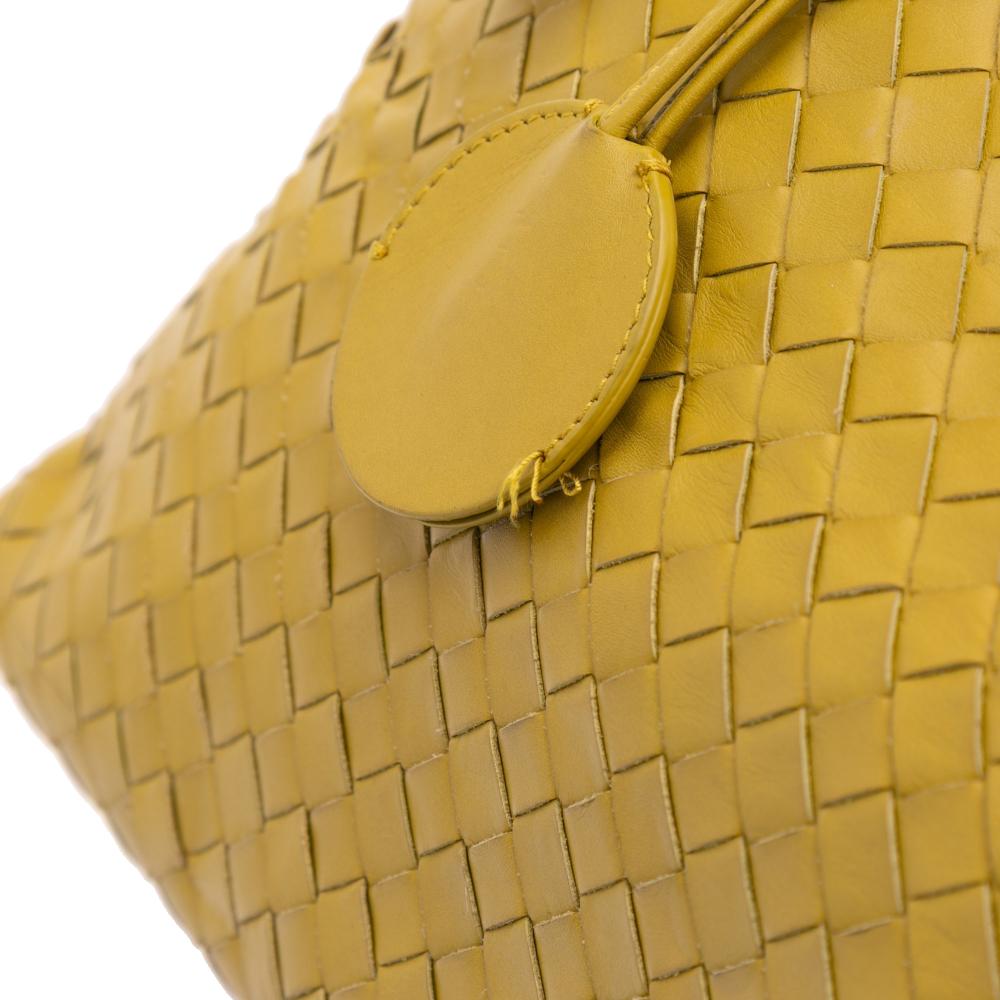 Bottega Veneta B Bottega Veneta Yellow Mustard Nappa Leather Leather Medium Nappa Intrecciato Roma Tote Italy