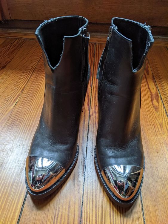 Karl Lagerfeld Leather/mirrored lagenlook 40 boots