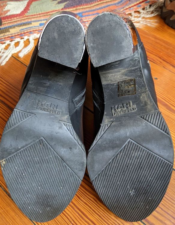 Karl Lagerfeld Leather/mirrored lagenlook 40 boots