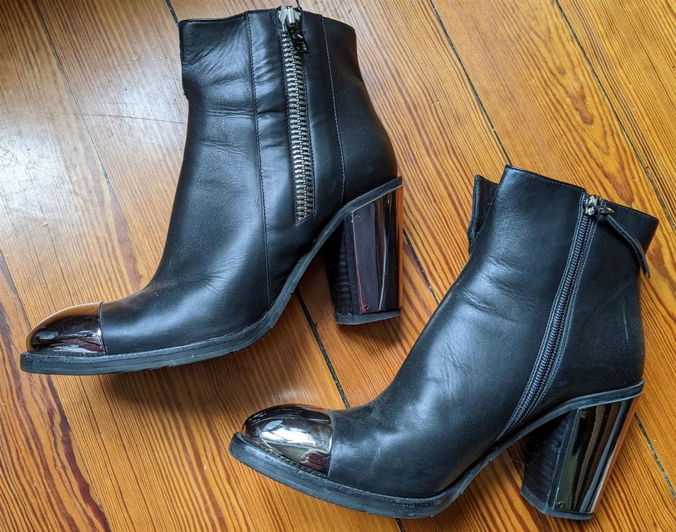 Karl Lagerfeld Leather/mirrored lagenlook 40 boots