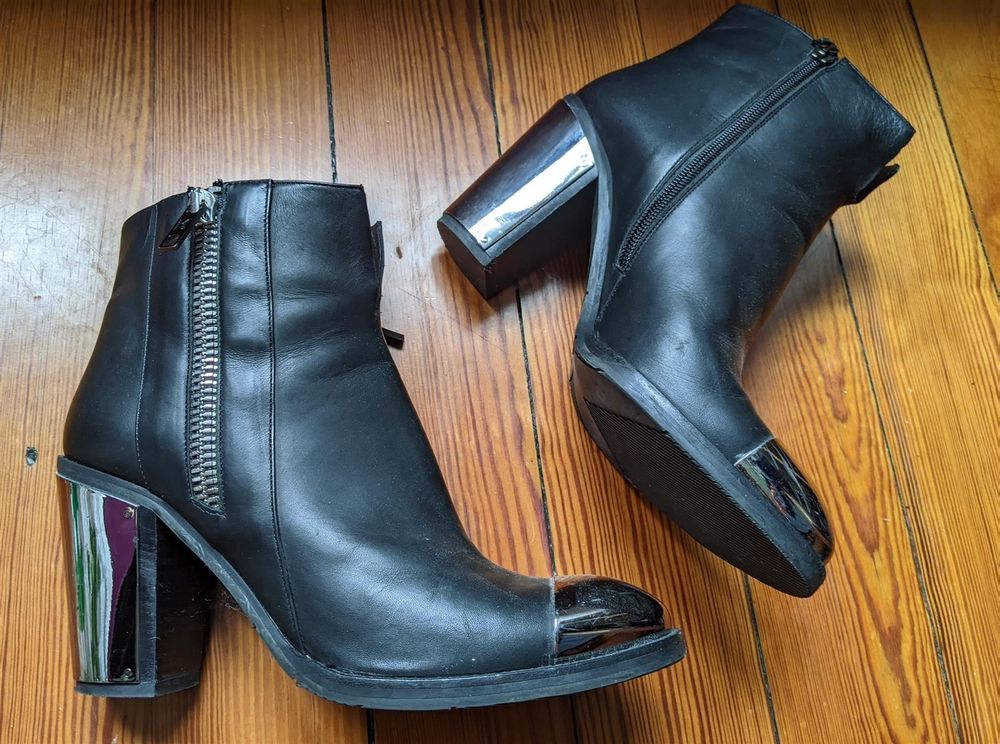 Karl Lagerfeld Leather/mirrored lagenlook 40 boots