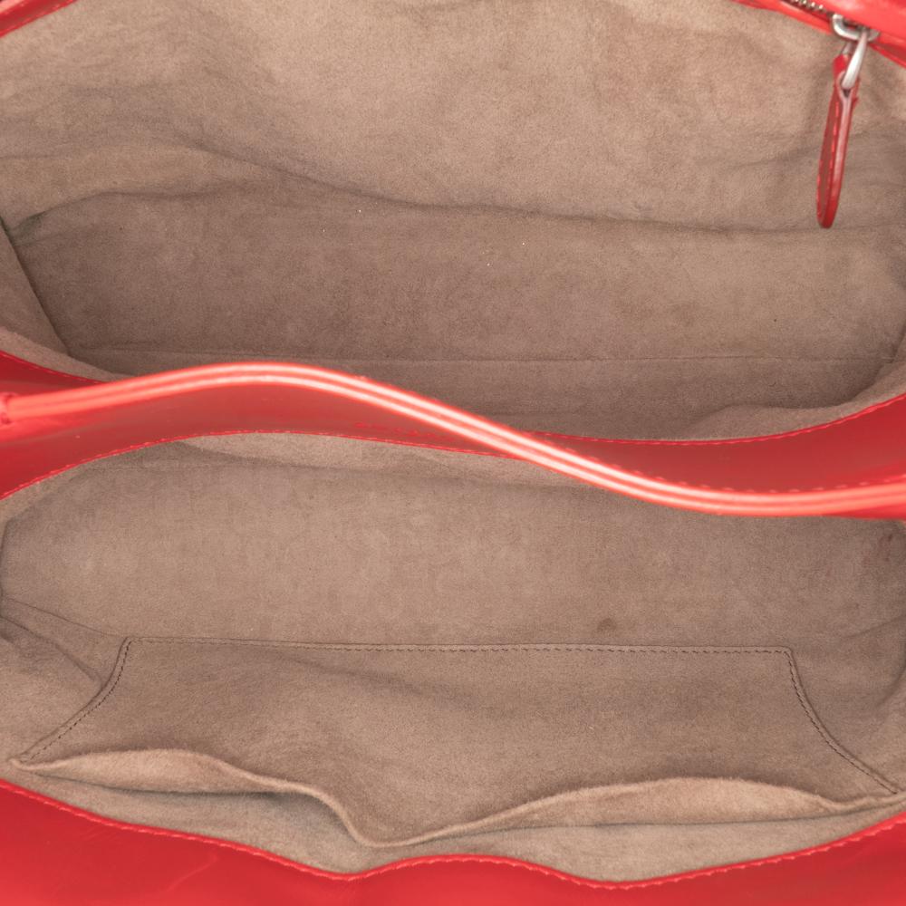 Bottega Veneta B Bottega Veneta Red Nappa Leather Leather Small Nappa Intrecciato Roma Satchel Italy