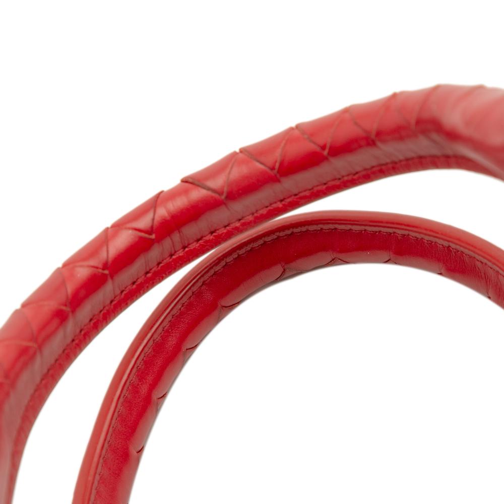 Bottega Veneta B Bottega Veneta Red Nappa Leather Leather Small Nappa Intrecciato Roma Satchel Italy