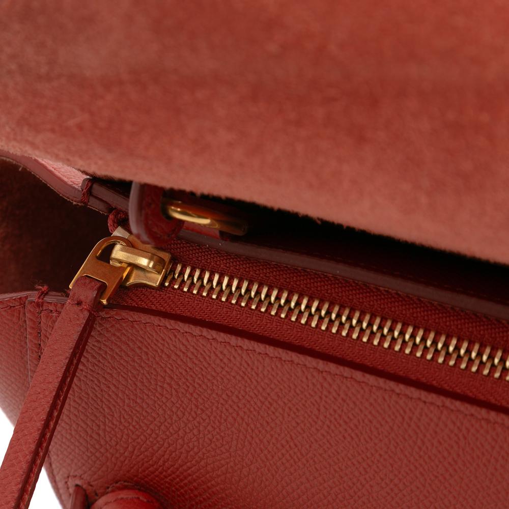 Celine B Celine Orange Dark Orange Calf Leather Nano Grained skin Belt Bag Italy