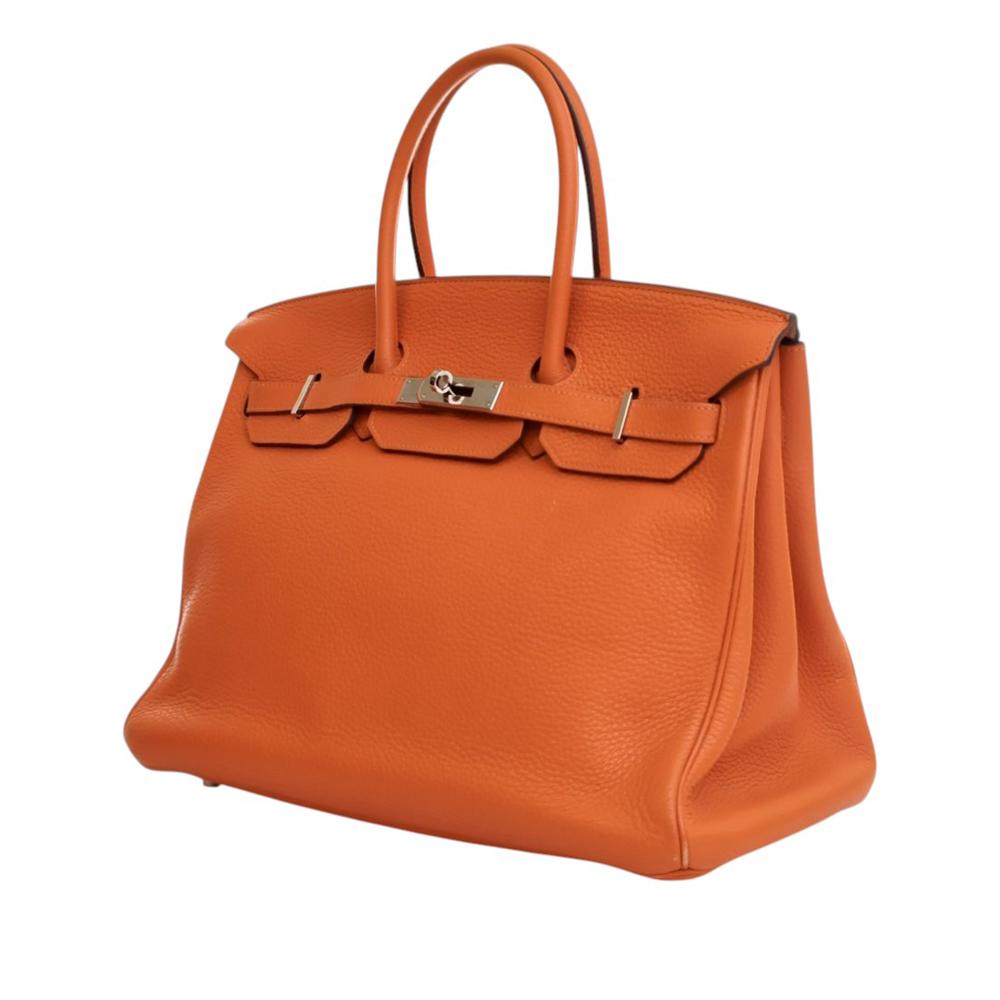 Hermès B Hermès Orange Calf Leather Togo Birkin Retourne 35 France