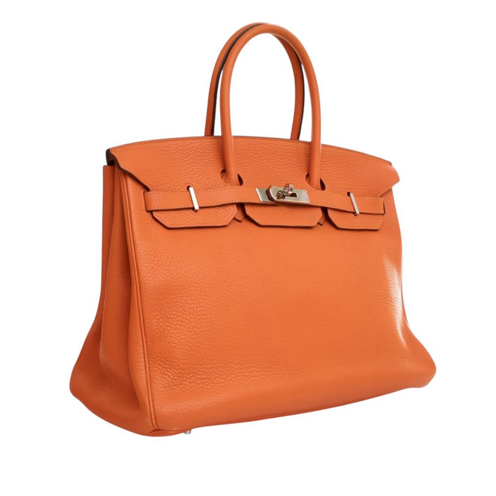 Hermès B Hermès Orange Calf Leather Togo Birkin Retourne 35 France