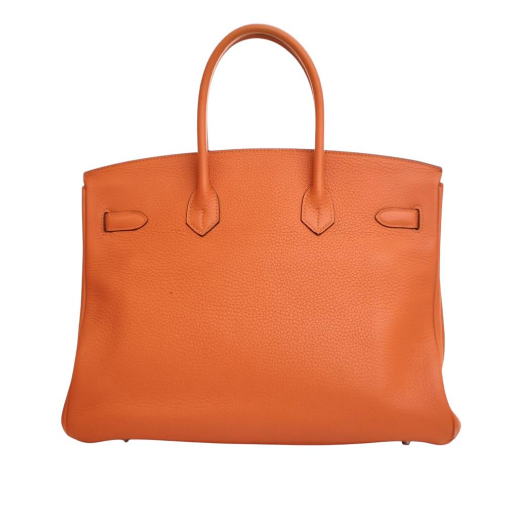 Hermès B Hermès Orange Calf Leather Togo Birkin Retourne 35 France